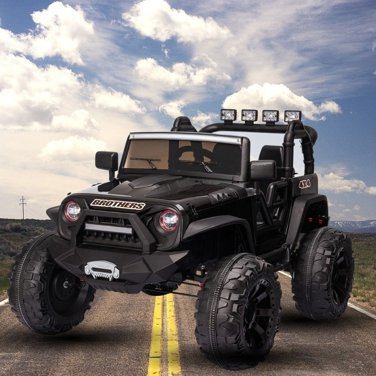 Premium 24V Ride-On Truck for Kids with Remote Control and 2 Seats - 400W Motor and LED Lights