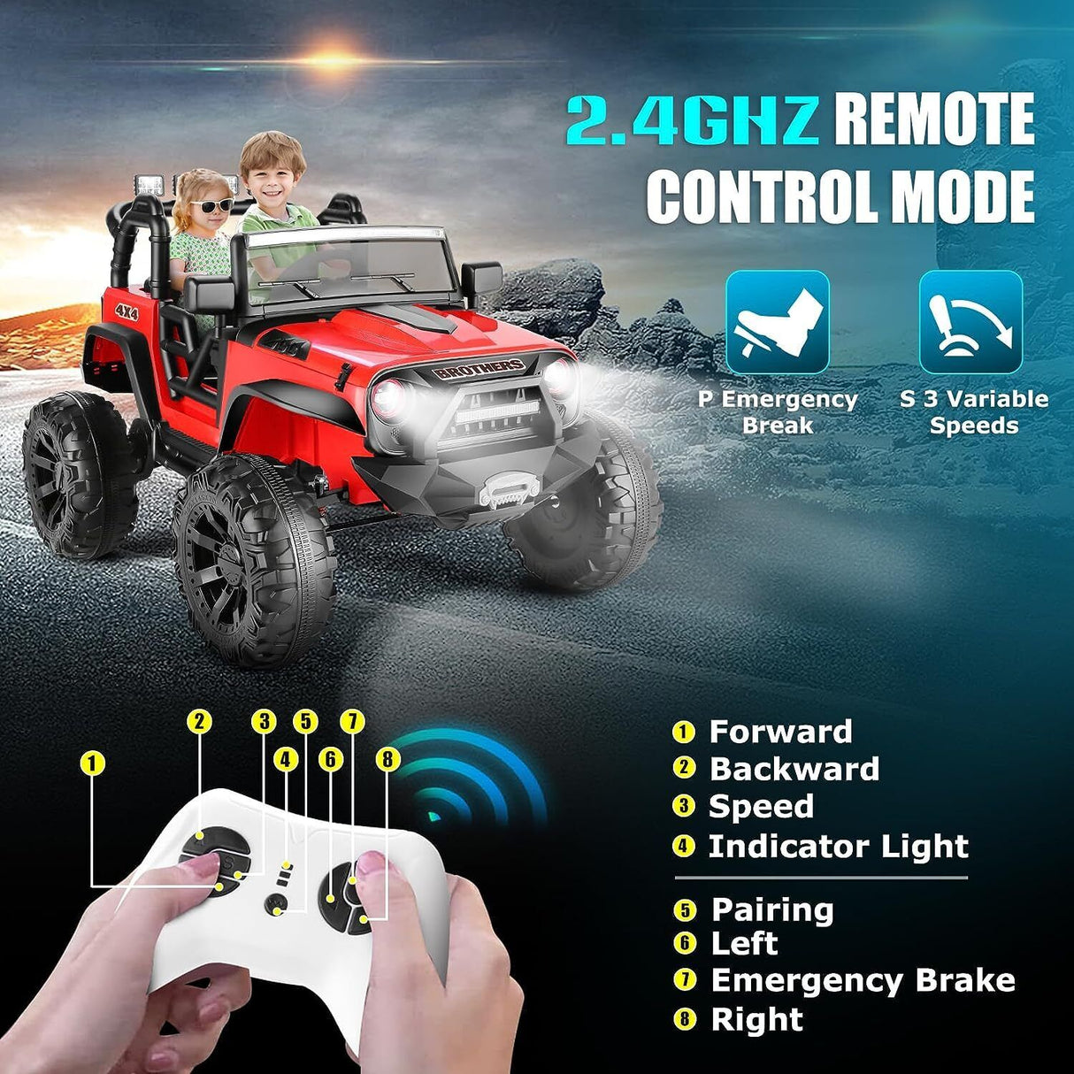 Premium 24V9AH Battery Kids Electric Car with Remote Control and 2x200W Motors - 2 Seater Ride On Toy