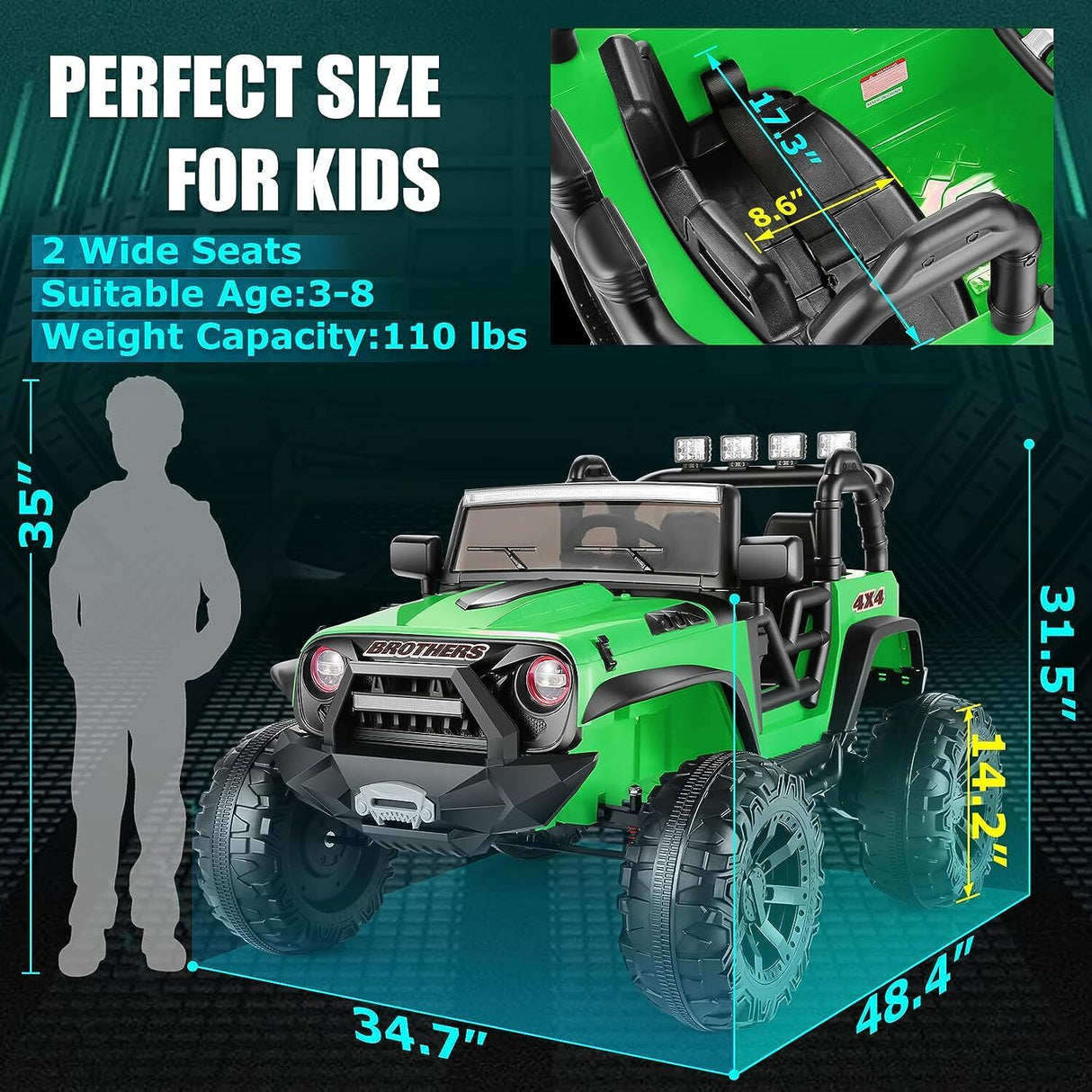 Premium 24V9AH Battery Kids Electric Car with Remote Control and 2x200W Motors - 2 Seater Ride On Toy