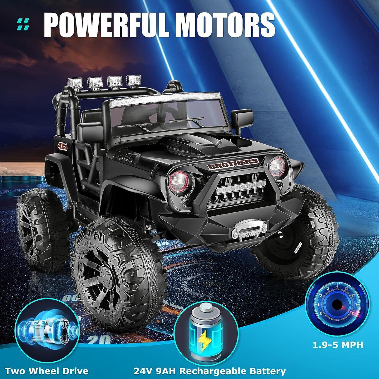 24V 2x200W Electric Ride-On Car for Kids with Remote Control - 2 Seater