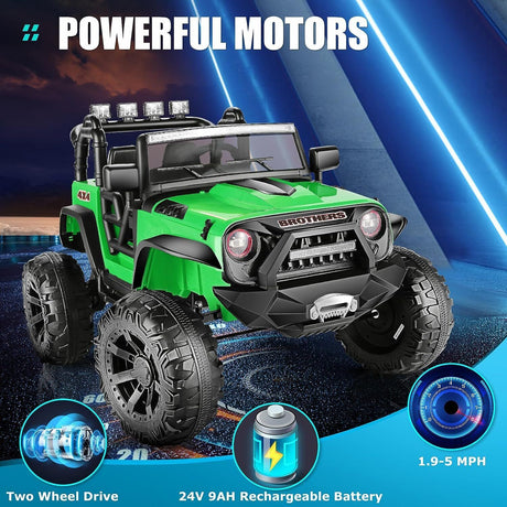 Electric 2-Seater Ride On Car for Kids with Remote Control - 24V 2x200W 2WD Toy Vehicle