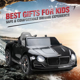 Premium Bentley Style Kids Electric Ride On Car with LED Lights and Remote Control - Black