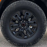 Premium Cast Black Vinyl  Decal Overlays for 2022-2023 Frontier 17" Pro4X Wheels TVD Vinyl Decals