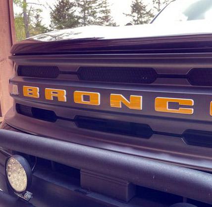 Premium Cast Vinyl Decal Letter Inlays for 2020-2026 Bronco/Bronco Sport Grille TVD Vinyl Decals