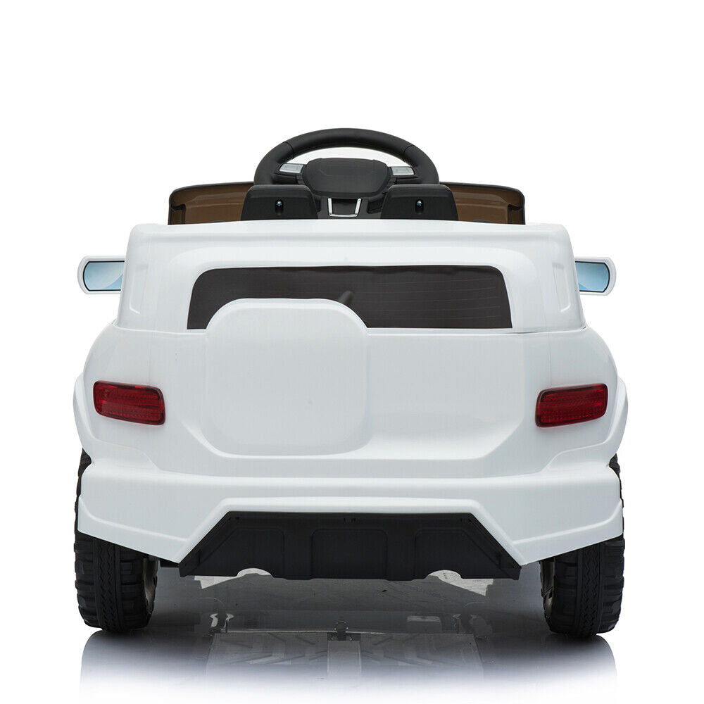 Premium White Electric Stroller with Single 35W Motor and 6V7AH Battery for Normal Music Experience