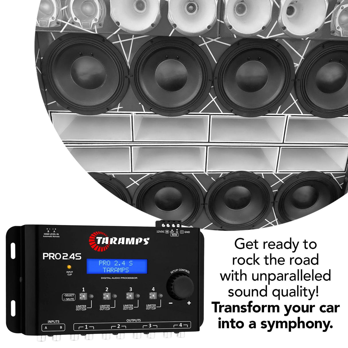 Taramps HD 3000 2 OHM + PRO 2.4S Car Amplifier & Processor COMBO Taramps USA