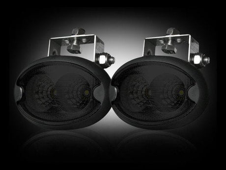 1100 Lumen Driving Light Kit 10W 6500K LEDs Black Chrome Oval Housing Clear