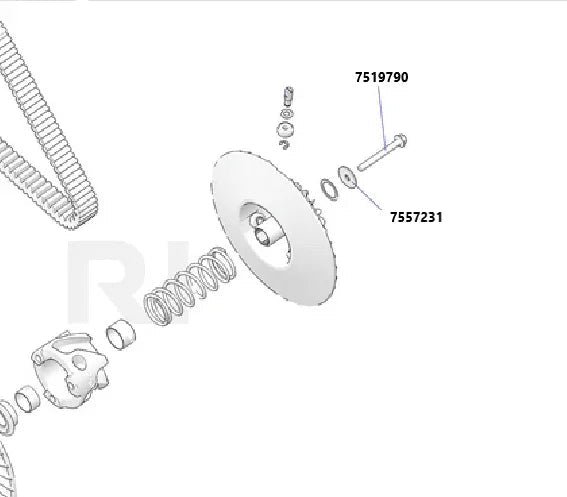 RPM RZR Pro R TITANIUM Secondary Bolt & Washer 7519790 / 7557231: HEX FLANGE M10X1.5X90