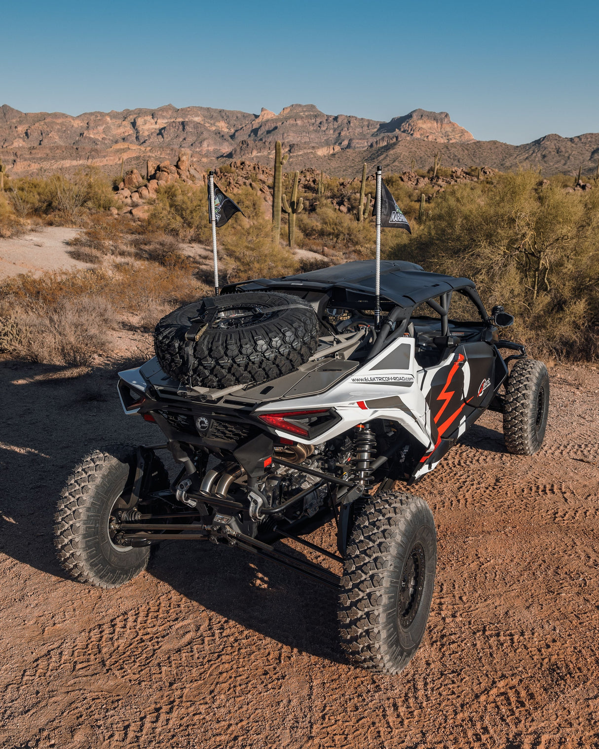 2024 to Current Can-am Maverick R Volt Tire Rack for Volt Baja Box www.elektricoffroad.com