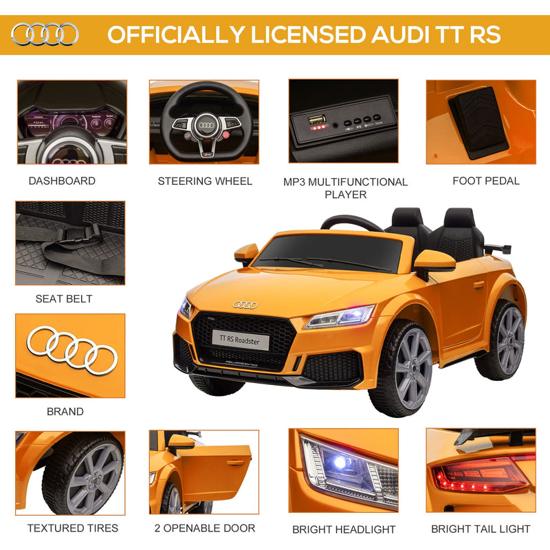 6V Audi TT RS Kid Electric Sports Car with Remote Control Ride-On