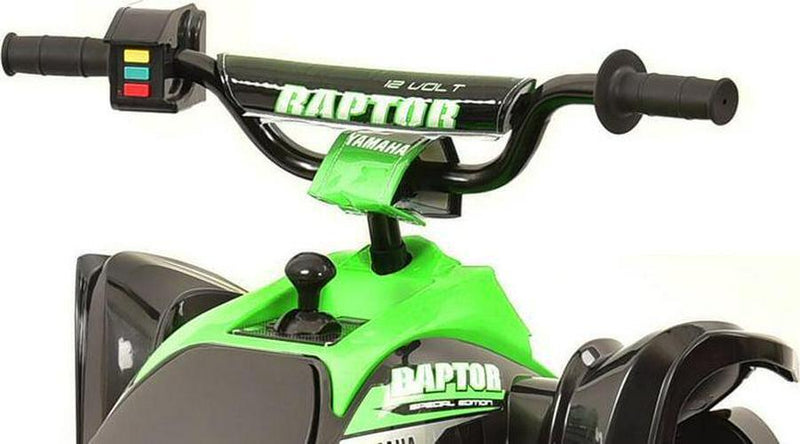 Raptor ATV 12V Battery-Powered Ride-On with Custom Graphics and Sound Effects - Suitable for Ages 3 and Up