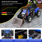 RC Electric Excavator Ride-On Toy Tractor for Kids with 2.4GHz Remote Control - 12V