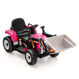 RC Electric Excavator Ride-On Toy Tractor for Kids with 2.4GHz Remote Control - 12V