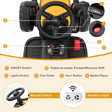 RC Electric Excavator Ride-On Toy Tractor for Kids with 2.4GHz Remote Control - 12V