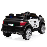 RC Kids SUV Police Car with LED Flashing Horn and Music - 12V Electric Ride On Toy