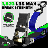 1" x 15' Ratchet Tie-Down Set (4-Pack)