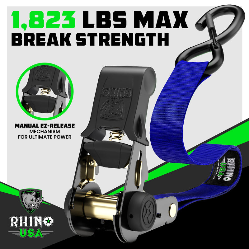 1" x 15' Ratchet Tie-Down Set (4-Pack)