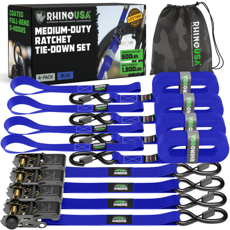 1" x 15' Ratchet Tie-Down Set (4-Pack)