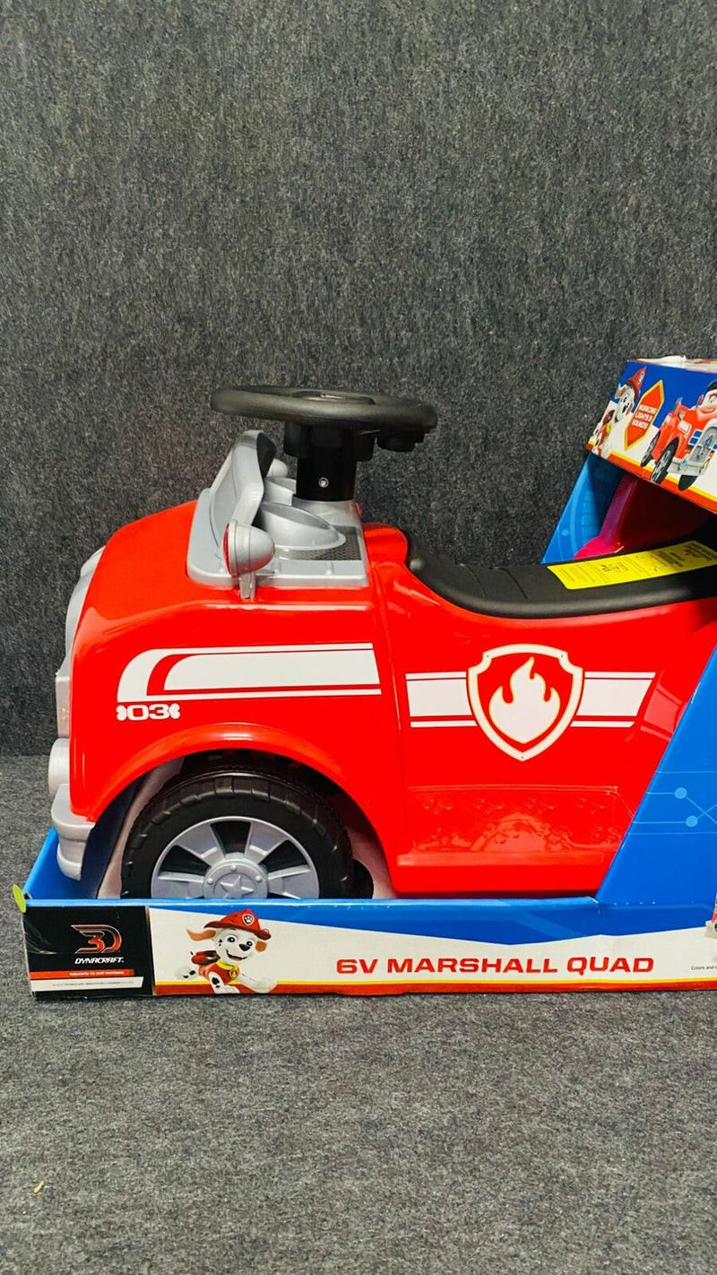 Realistic Firetruck Sounds 6 Volt Marshall Quad Ride On for Kids by Dynacra