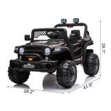 Rechargeable Electric Car Toy with Adjustable Seat Belt and 3 Speeds - Black