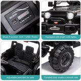 Rechargeable Electric Car Toy with Adjustable Seat Belt and 3 Speeds - Black