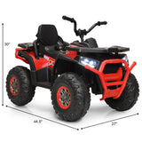 Red 12V Electric Kids ATV 4-Wheeler Quad with LED Light