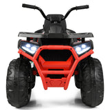 Red 12V Electric Kids ATV 4-Wheeler Quad with LED Light