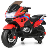 Red 12V Electric Kids Ride On Motorcycle with Training Wheels