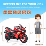 Red 12V Electric Motorbike for Kids with Training Wheels - Ride-On Motorcycle