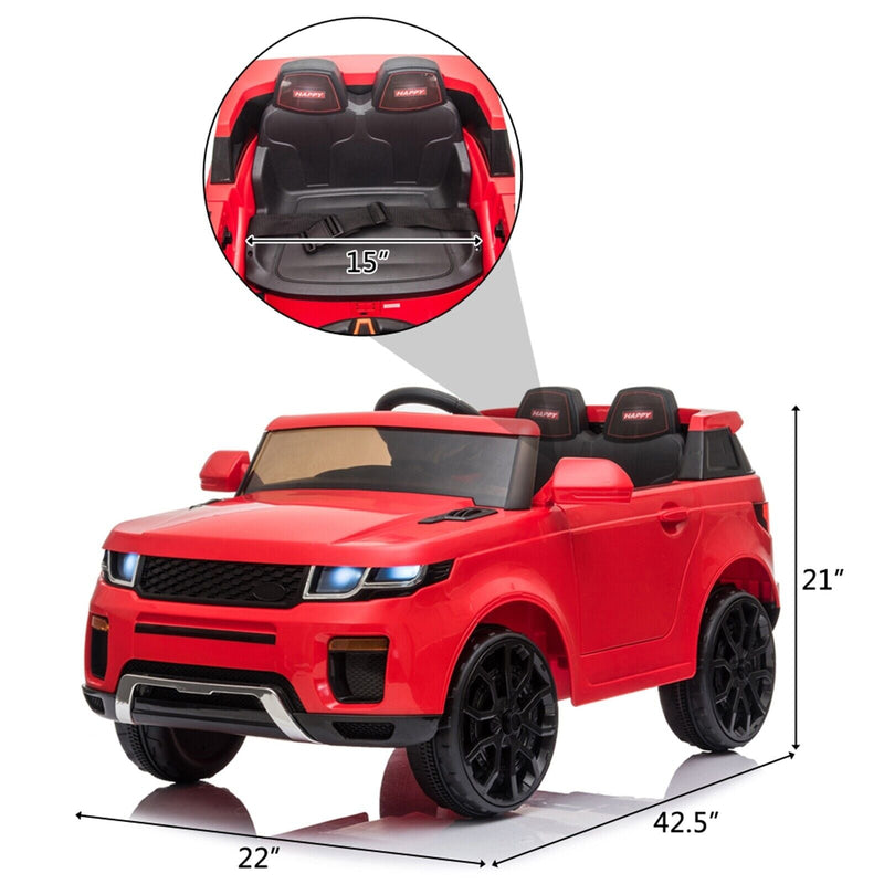 Red 12V Electric Ride On Car for Kids with Remote Control and LED Lights - 3 Speed Options