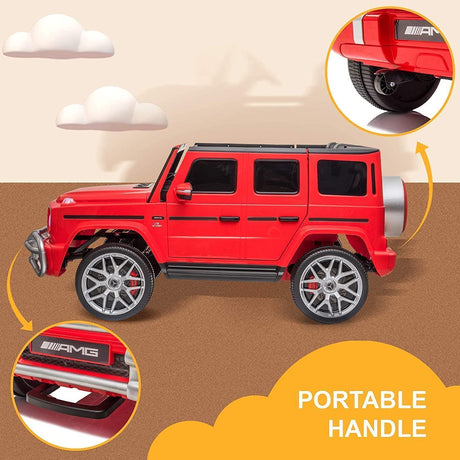 Red 12V Electric Ride On Car Truck with Remote Control, Music, and LED Lights for Safe and Fun Play