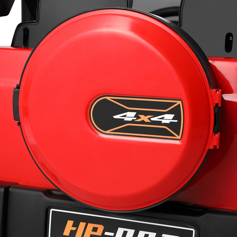 Red 12V Electric Ride-On Car with RC, LED Lights, USB, MP3, and Cover for Kids