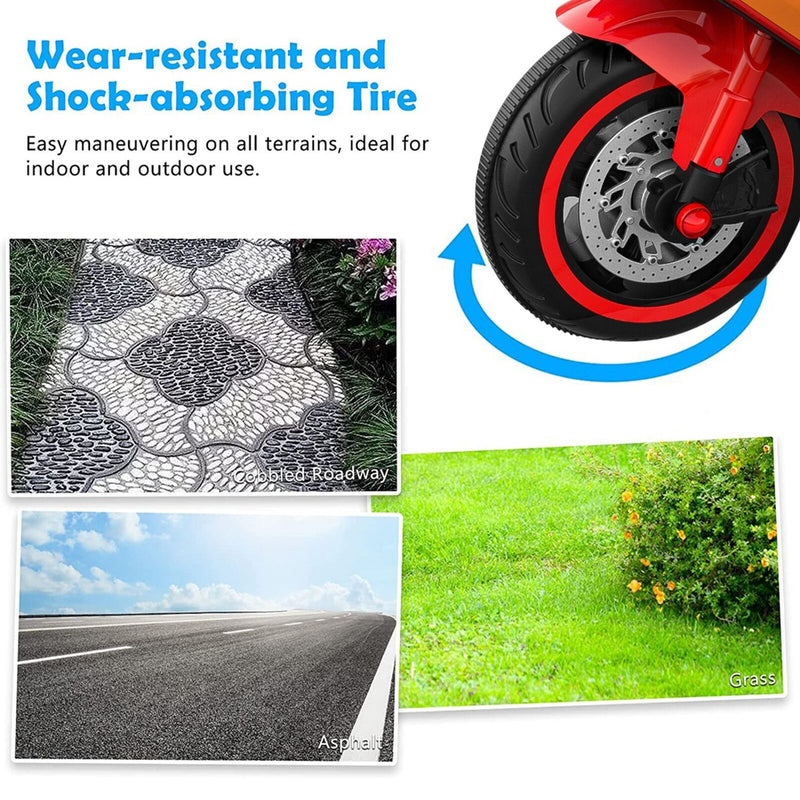 Red 12V Electric Ride-On Motorcycle for Kids