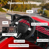 Red 12V Electric Ride-On Truck for Kids with Remote Control, Lights, and Music