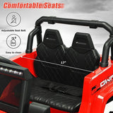 Red 12V Electric Ride-On Truck with Remote Control and LED Lights for Kids