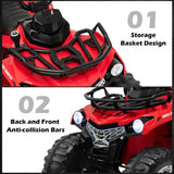 Red 12V Kids ATV Ride-On Car with MP3 Player and Headlights - Perfect Gift for Children