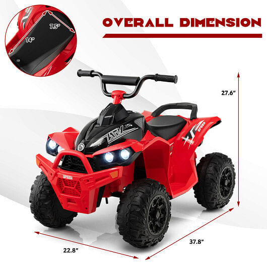 Red 12V Kids ATV with Adjustable Speed and Comfortable Seat