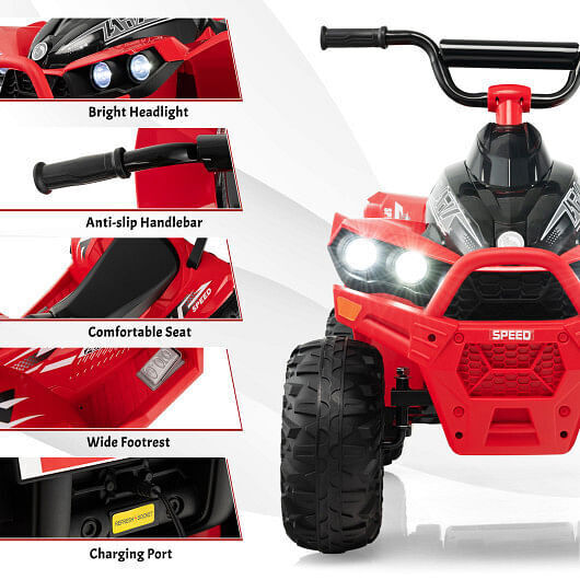 Red 12V Kids ATV with Adjustable Speed and Comfortable Seat