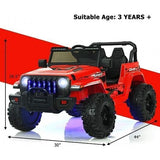 Red 12V Kids Ride-on Jeep Car with 2.4 G Remote Control