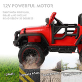 12V Two-Seater Electric Kids Ride On Car Truck with LED Lights, Music, Cover, and Remote Control