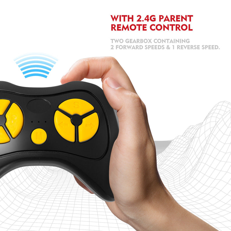 12V Double-Seater Electric Ride-On Truck for Kids with MP3, LED Lights, Cover, and Remote Control