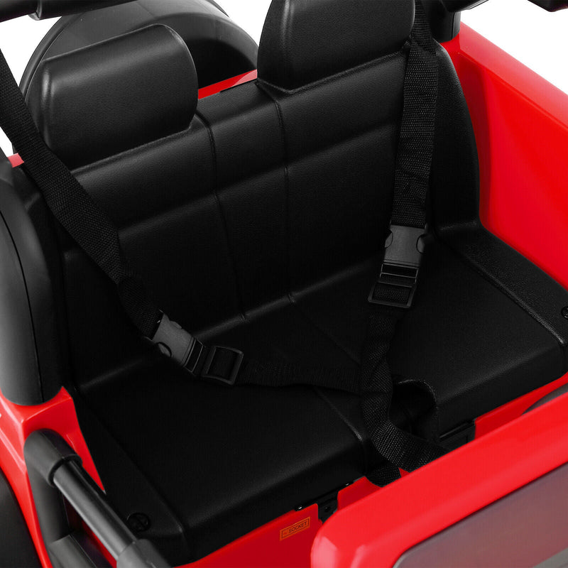 12V Double-Seater Electric Ride-On Truck for Kids with MP3, LED Lights, Cover, and Remote Control