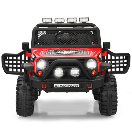 Red 12V Kids Ride On Truck with Remote Control & Lights - Electric Car for Endless Fun!