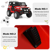 Red 12V Kids Ride On Truck with Remote Control, Lights, and Music