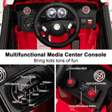 Red 12V Licensed Freightliner Kids Ride On Truck with Dump Box and Lights - Remote Control Included