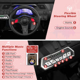 Red 12V Off-Road Electric Ride-On Truck with Realistic Horns and Engine Sounds for Kids