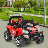 Red 12V SUV Ride-On Car for Kids with Remote Control and LED Lights