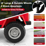 Red 2-Seater Battery Powered Ride-On Car with 3-Point Seat Belts and Doors