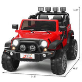 Red 2-Seater Ride on Car Truck with Remote Control and Storage Room - 12V