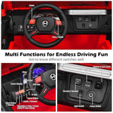 Red 2-Seater Ride-On Car Truck with Remote Control, LED Lights, and Storage Room - 12V